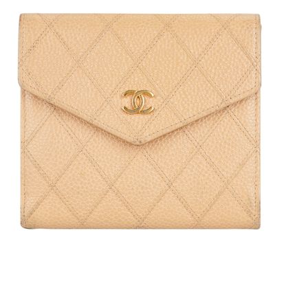 Chanel CC Quilted Bifold Wallet, front view